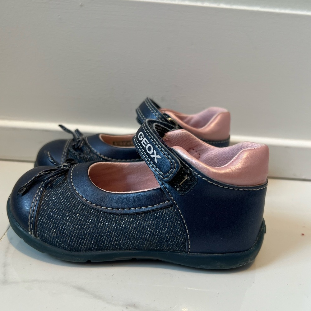 Geox Navy and Pink Baby Walkers